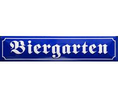Biergarten Strassenschild Retro Wandschild Blechschild Dekoschild Vintage 46x10cm Metal Sign B925