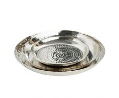 Invicta Interior Elegantes 3er Set Dekoschalen Orient Silber Nickel Metall Hammerschlag Schale Dekoration Wohnaccessoire Accessoire