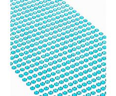 Movoja Hellblau Strasssteine - runde Glitzersteine 880 Stück Ø 4mm selbstklebend zum Verzieren und Basteln | Schmucksteine zum aufkleben | Steinchen Dekosteine Bastelsteine Blau 880 Stück Ø 4mm