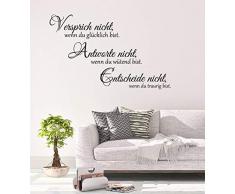 *NEU* Wandaufkleber/Wandtattoo/Wandsticker - Spruch ***VERSPRICH nicht.ANTWORTE nicht.ENTSCHEIDE nicht*** (Größen.- und Farbauswahl)
