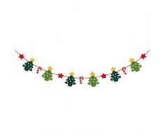 OULII 3M Weihnachten Banner Bunting Weihnachtsbaum Sterne Zuckerstange Anhänger Girlande Wimpel Weihnachtsdeko Party Dekoration