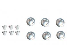 6 x Platzteller Silber Ø 33cm Dekoteller Weihnachten Advent Hochzeit Unterteller Kunststoff Teller Tischdekoration underplates 6er Set Espresso Tassen Silber