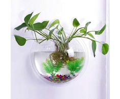 TONGXU Wandvase zum Aufhängen, Glas, Blumenkübel, Pflanzgefäß, 15 cm Durchmesser