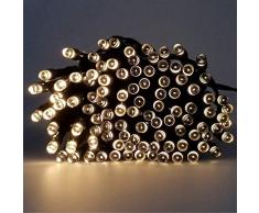 7/12 / 22MLed Weihnachtsbaumgirlande, Häuser/Straßengarten Wasserdichte Solarkette Lichterketten, Valentinstagdekoration im Freien- Warmweiß-22M 200LEDs