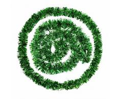 BBTO 2 Stück Metallische Lametta Girlanden Glitzernde Lametta Draht Girlande Weihnachtsbaum Dekoration Girlande Glänzende klobige Girlanden, 4 Meter Gesamt (Grün)