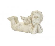 DARO DEKO Stein-Figur Engel Liegend Creme-Weiß