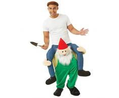 Fun Shack Grüne Huckepack-Gartenzwerg Kostüm für Damen und Herren Einheitsgröße