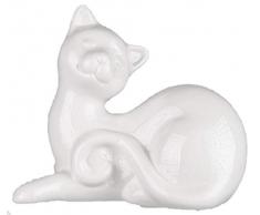 dekojohnson Dekofigur Katze Dekokatze Katzenskulptur Moderne Katzenfigur Liegend Weiß 12 cm Inkle Geschenkkarte