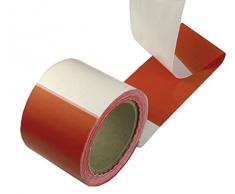 Connex Absperrband 100 m x 80 mm - rot / weiß - Beidseitig bedruckt - UV-beständig & reißfest - Aus Polyethylen (PE) / Warnband / Flatterband / Markierungsband / Absperrungsband / DY2700591