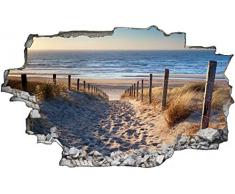 Fotografie Nordsee Strand Sonne Wandtattoo Wandsticker Wandaufkleber C1676 Größe 70 cm x 110 cm