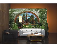 AG Design FTS 0162 Wintergarten, Papier Fototapete - 360x254 cm - 4 teile, Papier, multicolor, 0,1 x 360 x 254 cm