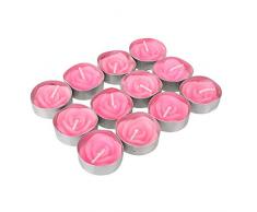 Allinlove 24 Stück Rose Candle Rosenkerzen Teelichter Rosen Kerzen Rosenkerze Hochzeit Handgemacht Rosenform Kerze für Geburtstag Vorschlag Valentinstag Taufe Datierung Party Deko (Rosa)