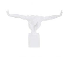 Deko Objekt Athlet, Weiß, moderne, kleine Dekorationsfigur aus Fiberglas, Fitness Statue Design Mann, Skulptur, (H/B/T) 29x43x15cm