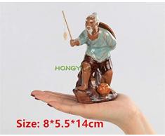 GETSO Fischbehälter Keramik-Figur Wasserstein Rockery Bonsai Ornamente Fischer Aquarium liefert Landschaftsbau:, S