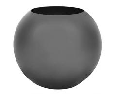 Ymiko Sphärische Edelstahlvase, Moderne Vase im minimalistischen Stil, Blumenbehälter, Heimdekoration, Metallvase, Wohnzimmertischdekoration(Helles Schwarz)