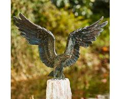 Rottenecker Bronzefigur Seeadler mit offenen, ausgebreiteten Flügeln H 55cm B 80cm T 20cm groß - Gartendeko