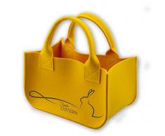 luvthings Osterkörbchen - Dekoration Oster Korb aus 100% Wollfilz (Merinowolle) - mit Motiv