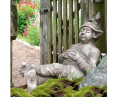 Mystische Steinfigur mit Gartenwichtel & Kobold