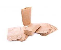 50 kleine Papier Beutel mit Boden (16,5 x 26 cm) aus Kraftpapier; für Geschenktüten, Adventskalender, Geschenke verpacken usw.