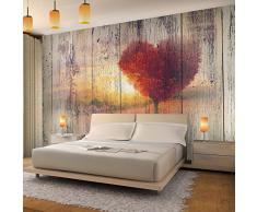 Fototapete Herbst Holzoptik 396 x 280 cm Vlies Wand Tapete Wohnzimmer Schlafzimmer Büro Flur Dekoration Wandbilder XXL Moderne Wanddeko - 100% MADE IN GERMANY - Runa Tapeten 9112012b