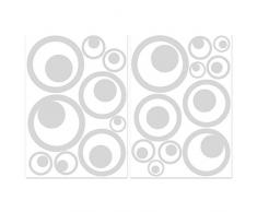 Wandkings.de Vogelschutz-Aufkleber für Fenster, Retro-Kreise, 20 Stück, erhältlich in 33 Farben hellgrau