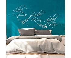 Wandtattoo Wandbild Wandaufkleber Wandsticker Aufkleber Sticker Zitat Spruch Lebe jeden Moment... mit Punkten M1973 ausgewählte Farbe: *weiß* ausgewählte Größe: *XXL - 120cm breit x 60cm hoch*