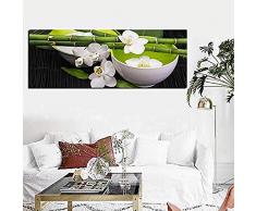 sanjiiNG Digital hd druck stillleben bambus weiße orchidee feng shui landschaft ölgemälde auf leinwand poster wandbild für wohnzimmer 40x120 cm