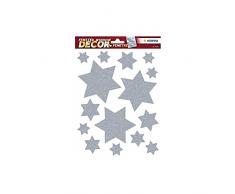 Schmucketikett Fensterbilder Sterne Silber