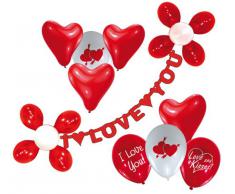 Riethmüller 450005 - Deko Set - I love you, Girlande und 20 Luftballons