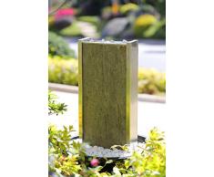 Köhko® Wasserwand aus Edelstahl mit Naturstein Wasserspiel mit LED-Beleuchtung