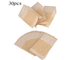 (13 * 8 * 24cm) 30 Stück Braune Papiertüten Papierbeutel Kraftpapiertüten Vintage Tüten mit Boden Geschenktüten Kraftpapier für Adventskalender Geschenke verpacken Kommunion Hochzeit