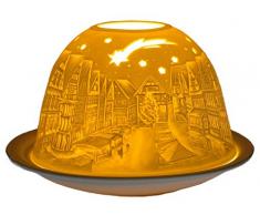 Himmlische Düfte Geschenkartikel GmbH Winterzauber Windlicht, Porzellan, Weiß, 12 x 12 x 8 cm