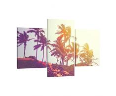 ge-Bildet Leinwandbild Retro photo of tropical beach - Indien - 90x59 cm 3 teilig