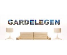 Wandtattoo farbige Wandschrift Städtename Gardelegen mit Sehenswürdigkeiten 80 x 8 cm Länge