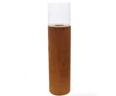 EllasDekokrempel Edelrost Metall Säulen Windlichtsäule 124cm mit Glasaufsatz