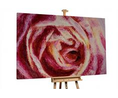 KunstLoft® XXL Gemälde Geschenk der Liebe 180x120cm | original handgemalte Bilder | Rose Rot Blume Romantisch | Leinwand-Bild Ölgemälde einteilig groß | Modernes Kunst Ölbild