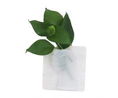 Dreameryoly Blumentopf, Silikon Blumenvase, Magic Sticker auf Wand Pflanzgefäß Blumentopf - Weiß