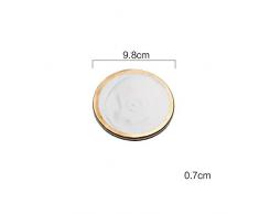 Creative, Marmor, Getreide, Keramik-Getränkehalter, isoliertes Tischset, Untersetzer, Nordic, Tassenmatte, Tasse und Untertasse Kerzenschale-Grauer Goldrand