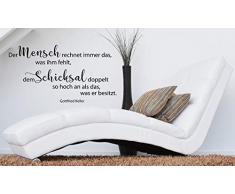 *NEU* Wandaufkleber/Wandtattoo/Wandsticker - Spruch/Zitat ***Der Mensch und das Schicksal.*** (Größen.- und Farbauswahl)