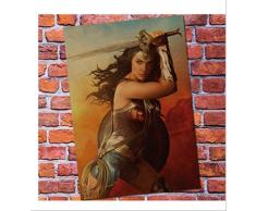 DPFRY Leinwandbild Retro Anime Poster Wonder Woman Poster Vintage Home Wandaufkleber Dekor Gr43Y 40X60 cm Ohne Rahmen