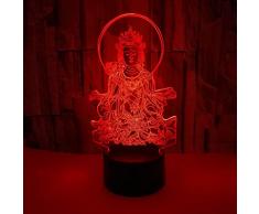 HHANN Nachtlicht Für Kinder Buddha-Figur 16 Farbwechsel- Und Dimmbaren Funktionen Nachttischlampe, Weihnachtsgeburtstagsgeschenke Für Mädchen Mann Kind