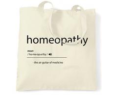 Canvas Tote Bag Homöopathie die Luft Gitarre der Medizin gedruckt Zitat Design Press wiederverwendbar Umweltfreundlich Einkaufstasche waschbar Tragetasche für Frauen