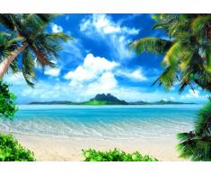 XXL Poster 100 x 70cm (SF206) magical coast / Insel Küste Palmen Strand, weißer Sand, blauer Himmel (Lieferung gerollt!)
