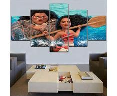 MSDEWLH 5 Teilig Leinwandbilder Kinderzimmer Wandkunst Dekorative Ozean Romantik Cartoon Movie Modern Print Typ-12x16in 12x24in 12x32in
