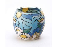 MB-Müller Extraordinary Gifts Fimo Glaswindlicht handgemacht bunt mit floralem Muster