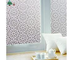 Lifetree Fensterfolie Dekofolie Privatsphäre Sichtschutzfolie Statisch haftenden Glasaufkleber Ohne Klebstoff Milchglasfolie für Zuhause und Büro Blumen 45 * 200 cm