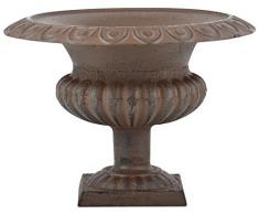 Esschert Design Französische Vase, 28 x 27 x 25 cm, aus Gusseisen, niedrig, Größe M, Blumenvase, Pflanzenvase, Stabiler Stand, Gartendekoration