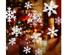 108 Fensterdeko Schneeflocken Schneeflocken Fensterbilder Abnehmbare Fensterdeko Statisch Haftende PVC Aufkleber für Weihnachts-Fenster Dekoration, Türen ,Schaufenster, Vitrinen, Glasfronten