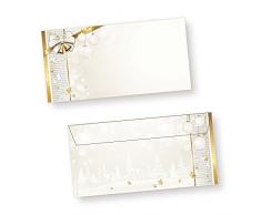 TATMOTIVE 02-0109-0090-00050 Briefumschläge Weihnachten GOLDEN ROYAL (50 Stück ohne Fenster) ein goldener Rahmen und Weihnachtsglocken für Ihre Weihnachtspost
