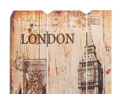 Holzbild Holzschild London BigBen England Schild 60x40cm - Wandbild Dekoschild Vintage Bild Holz Holzlatten Holztafel Wanddeko Wandobjekt Wandschild